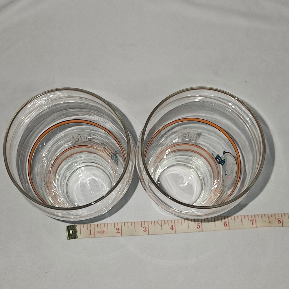Vintage Miami Dolphins NFL Coca-Cola Glasses Set of 2 Clear Pilsner Tumblers 6in - Picture 5 of 6